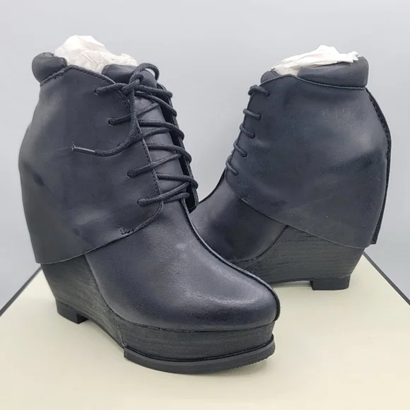 Leon Max Black Leather Boots Axis Size 8.5 NEW #1568 - Picture 1 of 16